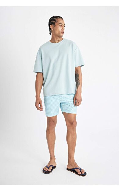 DeFactoFit Desenli Kısa Boy Deniz Şortu D4519AX24HSTR515