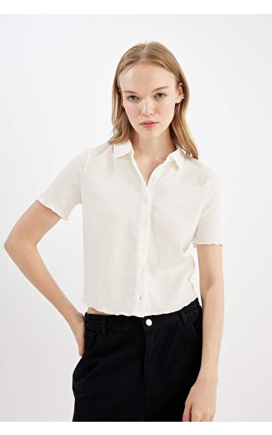 Coool Fitted Bürümcük Kısa Kollu Gömlek D4520AX24HSWT32