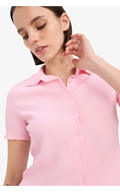 Coool Fitted Bürümcük Kısa Kollu Gömlek D4520AX25SMPN47