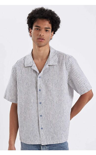 DeFacto Relax Fit Pamuklu Kısa Kollu Gömlek