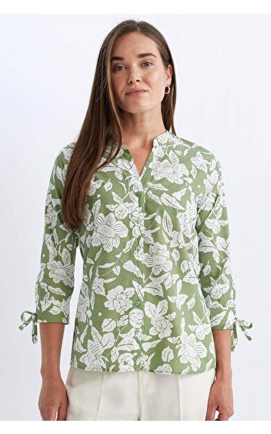 DeFacto Regular Fit Bisiklet Yaka Terry Cotton Uzun Kollu Gömlek