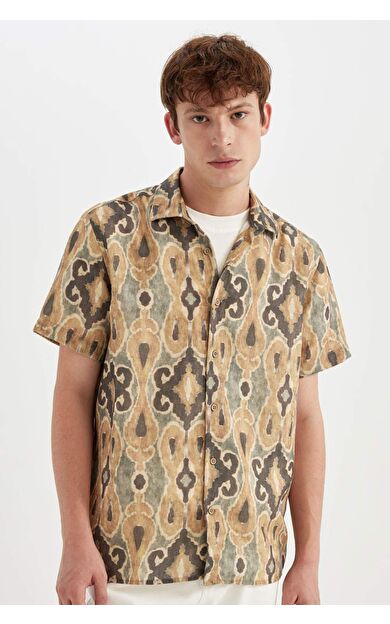 DeFactoFit Regular Fit Polo Yaka Kısa Kollu Gömlek D4639AX24AUKH396