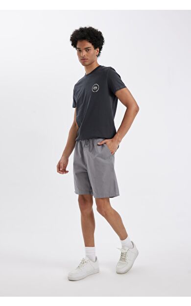 DeFacto DeFactoFit Relax Fit Gabardin Bermuda Şort D4697AX24HSGR174