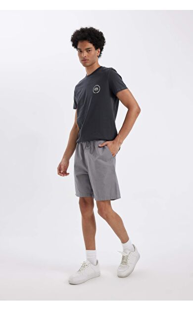 DeFacto DeFactoFit Relax Fit Gabardin Bermuda Şort D4697AX24HSGR174