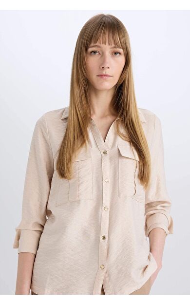DeFacto Oversize Fit Uzun Kollu Gömlek D4739AX24AUBG26