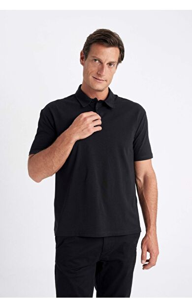 DeFactoFit New Regular Fit Kısa Kollu Polo Tişört D4778AX24SMBK81