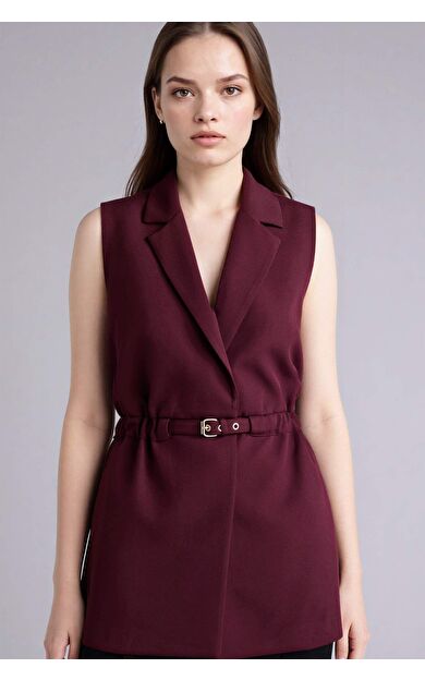 Fıtted Ceket Yaka Yelek