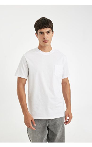 DeFacto Regular Fit Bisiklet Yaka Basic Düz Kısa Kollu Tişört D4797AX24AUWT32