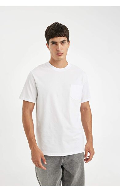 DeFacto Regular Fit Bisiklet Yaka Basic Düz Kısa Kollu Tişört D4797AX24AUWT32