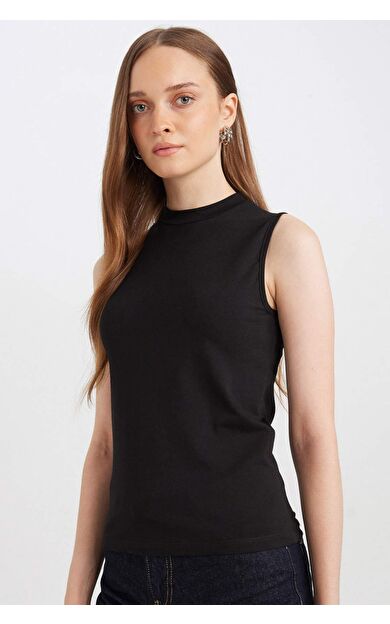 DeFacto Bisiklet Yaka Kolsuz Tişört Tunik