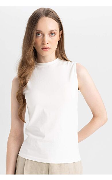 DeFacto Bisiklet Yaka Basic Kolsuz Tunik