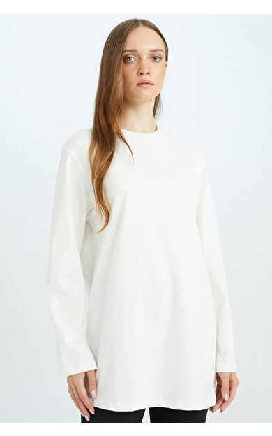 Regular Fit Basic Uzun Kollu  Tişört Tunik