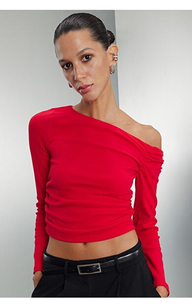 DeFacto Slim Fit Tek Omuzlu Ribana Uzun Kollu Tişört D4970AX24AURD117