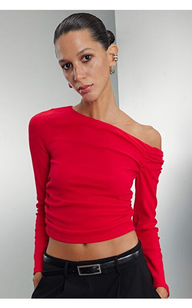 DeFacto Slim Fit Tek Omuzlu Ribana Uzun Kollu Tişört D4970AX24AURD117