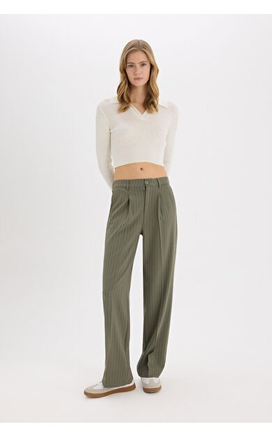 DeFacto Wide Leg Çift Cepli Normal Bel Standart Boy Pantolon D5066AX25SPKH351