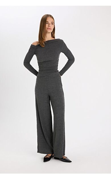 DeFacto DeFactoFit Wide Leg Bürümcük Pantolon
