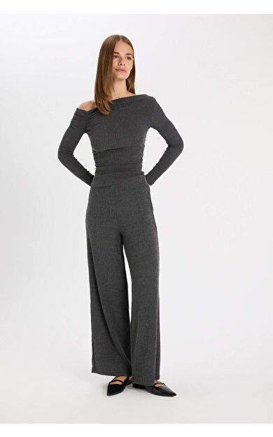 DeFacto DeFactoFit Wide Leg Bürümcük Pantolon