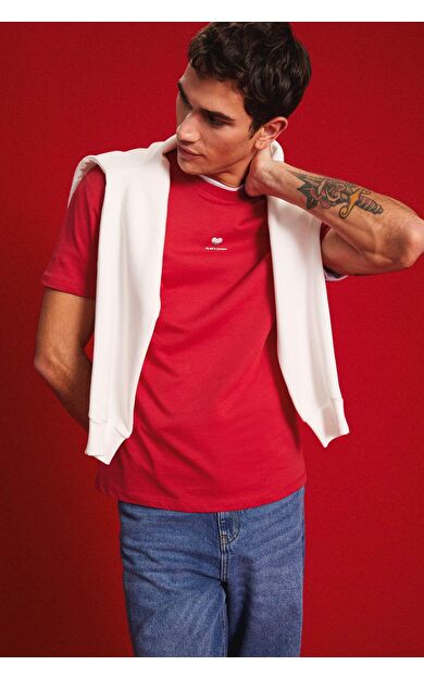 DeFacto Regular Fit Bisiklet Yaka Baskılı Kısa Kollu Tişört D5156AX25SPBR493