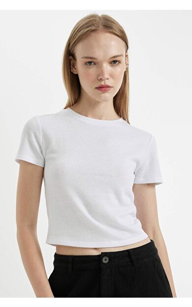 DeFactoFit Coool Fitted Waffle Kısa Kollu Tişört D5181AX24AUWT32