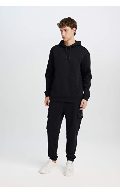 DeFacto Regular Fit Jogger Eşofman Altı Basic Düz Kargo Cepli Lastikli Paça
