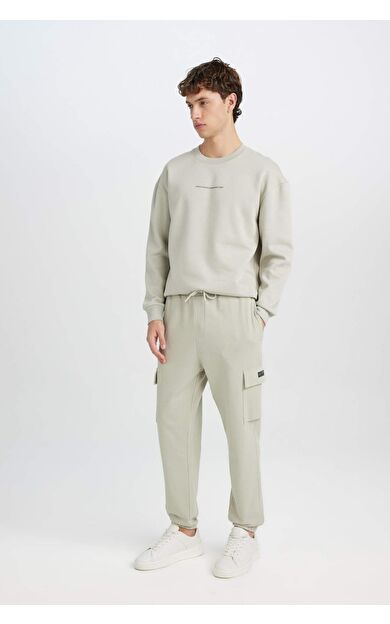 DeFacto Regular Fit Eşofman Altı Basic Düz Kargo Cepli Lastikli Paça