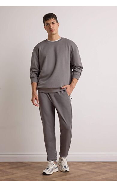 Slim Fit Dar Kesim Fermuar Cepli Pike Eşofman Altı D5258AX25AUGR206