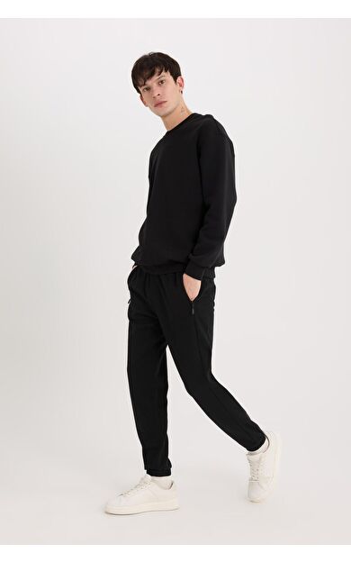 DeFacto Slim Fit Dar Kesim Fermuar Cepli Pike Eşofman Altı D5258AX25SPBK81