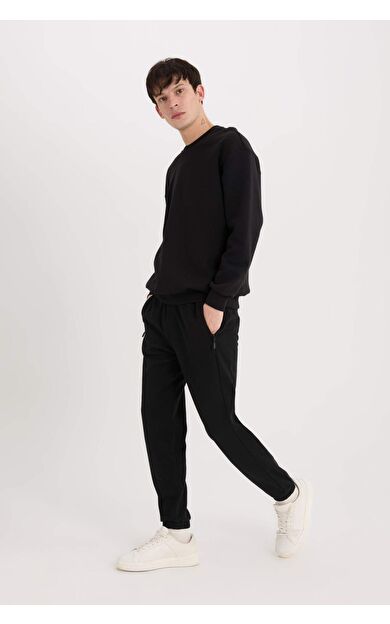 DeFacto Slim Fit Dar Kesim Fermuar Cepli Pike Eşofman Altı D5258AX25SPBK81