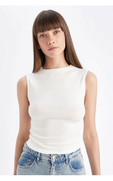 DeFacto Slim Fit Yarım Balıkçı Yaka Ribana Atlet