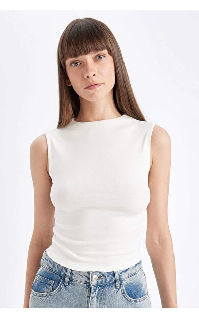 DeFacto Slim Fit Yarım Balıkçı Yaka Ribana Atlet