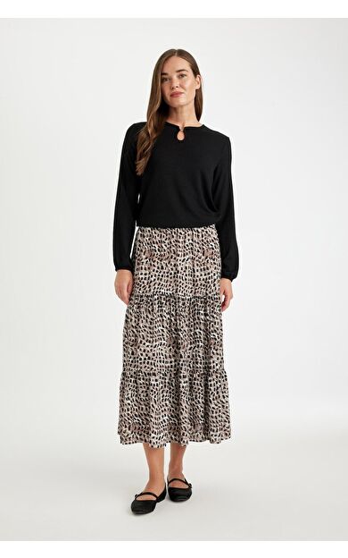 DeFacto Leopar Desenli Maxi Etek