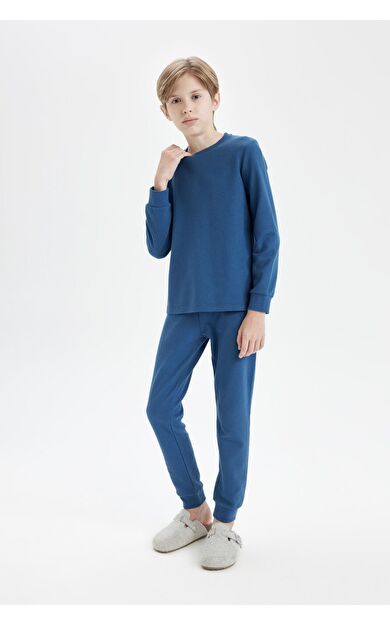 DeFacto Erkek Çocuk Uzun Kollu Waffle Pijama Takımı D5343A824WNIN103