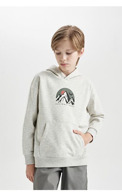 DeFacto Erkek Çocuk Oversize Fit Kapüşonlu Sweatshirt