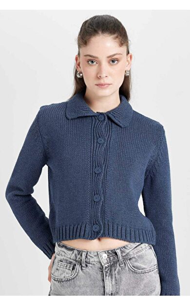 DeFacto Regular Fit Polo Yaka Hırka D5395AX24AUNV215