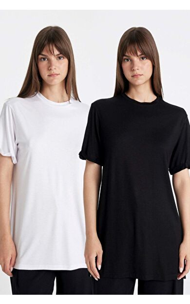 Regular Fit Kısa Kollu 2'li Tişört Tunik