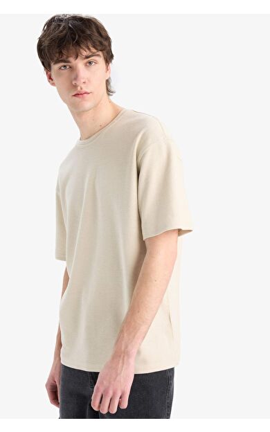 DeFacto Boxy Fit Bisiklet Yaka Kısa Kollu Tişört D5482AX25SPBG791