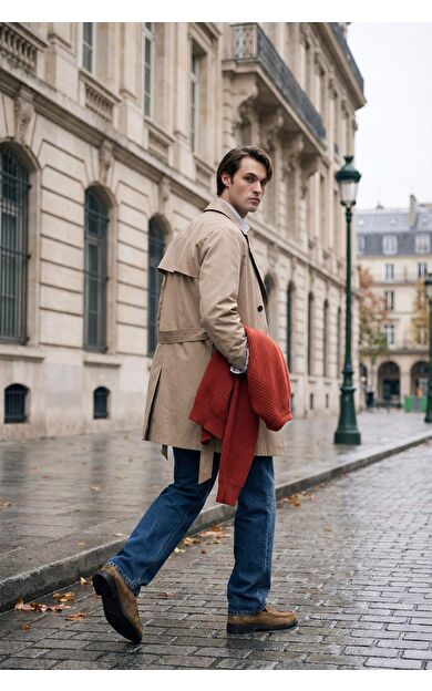 Slım Fıt Dar Kesim Astarlı Düğmeli Parka