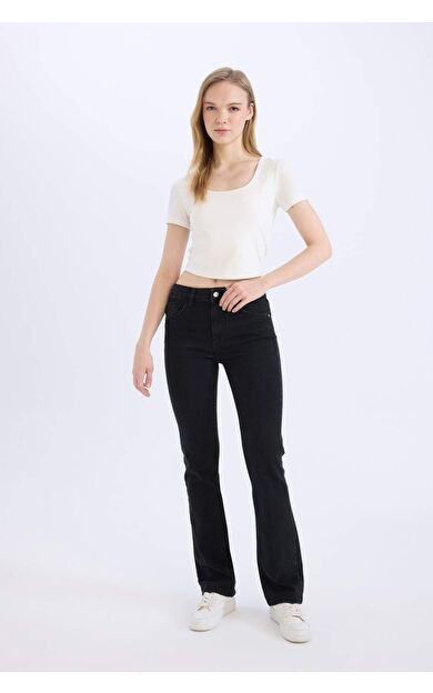 Yüksek Bel Uzun Jean Pantolon