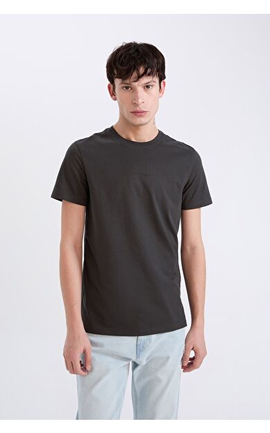 DeFacto Slim Fit Dar Kesim Bisiklet Yaka Baskılı Kısa Kollu Tişört D5566AX25SPAR221