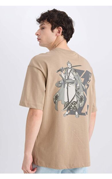 DeFacto One Piece Boxy Fit Bisiklet Yaka Baskılı Kısa Kollu Tişört D5619AX25SPBG73