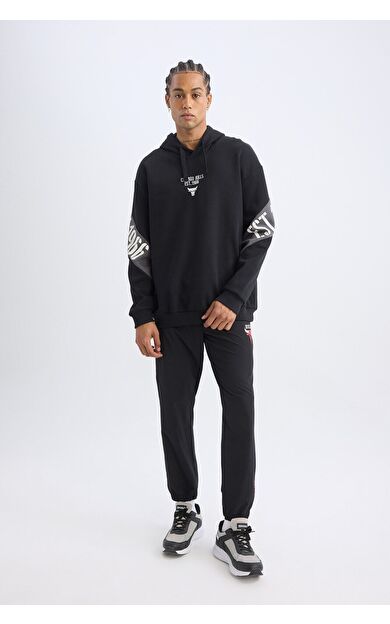 DeFacto DeFactoFit NBA Chicago Bulls Slim Fit Cepli Lastikli Paça Sporcu Jogger Eşofman Altı