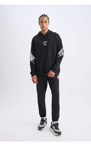 DeFacto DeFactoFit NBA Chicago Bulls Slim Fit Cepli Lastikli Paça Sporcu Jogger Eşofman Altı