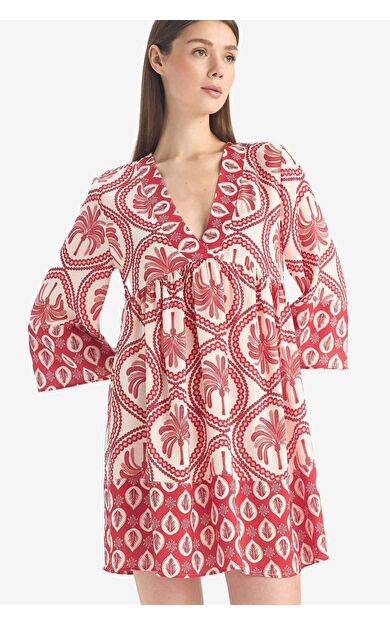 -Fall in Love Regular Fit Desenli Plaj Kıyafeti