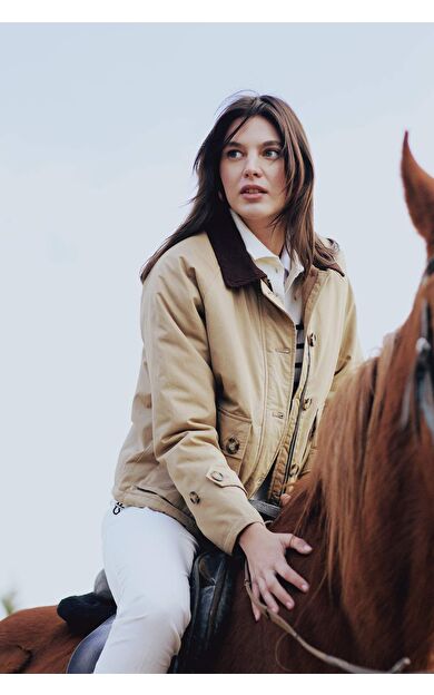 DeFacto Regular Fit Polo Yaka Düğmeli Cepli Apoletli Pamuklu Mevsimlik Mont