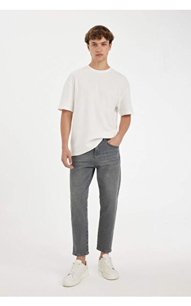 Slim Cropped Fit Dar Kalıp Normal Bel Dar Paça Jean Pantolon