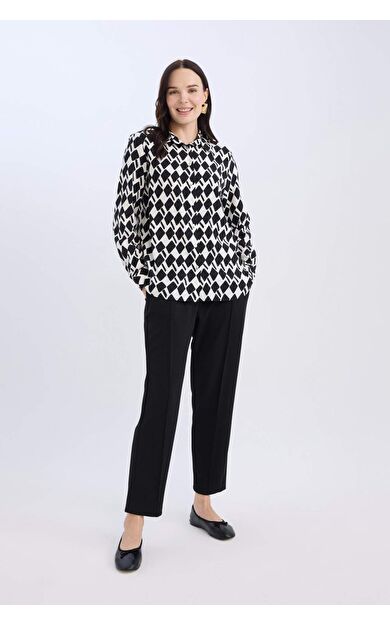 DeFacto Carrot Fit Basic Düz Beli Lastikli Dar Paça Cepli Krep Pantolon