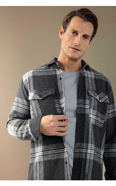 Regular Fit Kareli Oduncu Uzun Kollu Gömlek