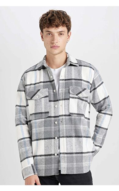 DeFacto Regular Fit Kareli Oduncu Uzun Kollu Gömlek D6027AX24AUGR367