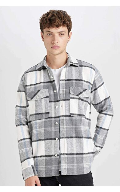 DeFacto Regular Fit Kareli Oduncu Uzun Kollu Gömlek D6027AX24AUGR367