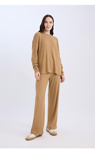 DeFacto Traditional Flare Fit Düz Paça Fitilli Kaşkorse Pantolon